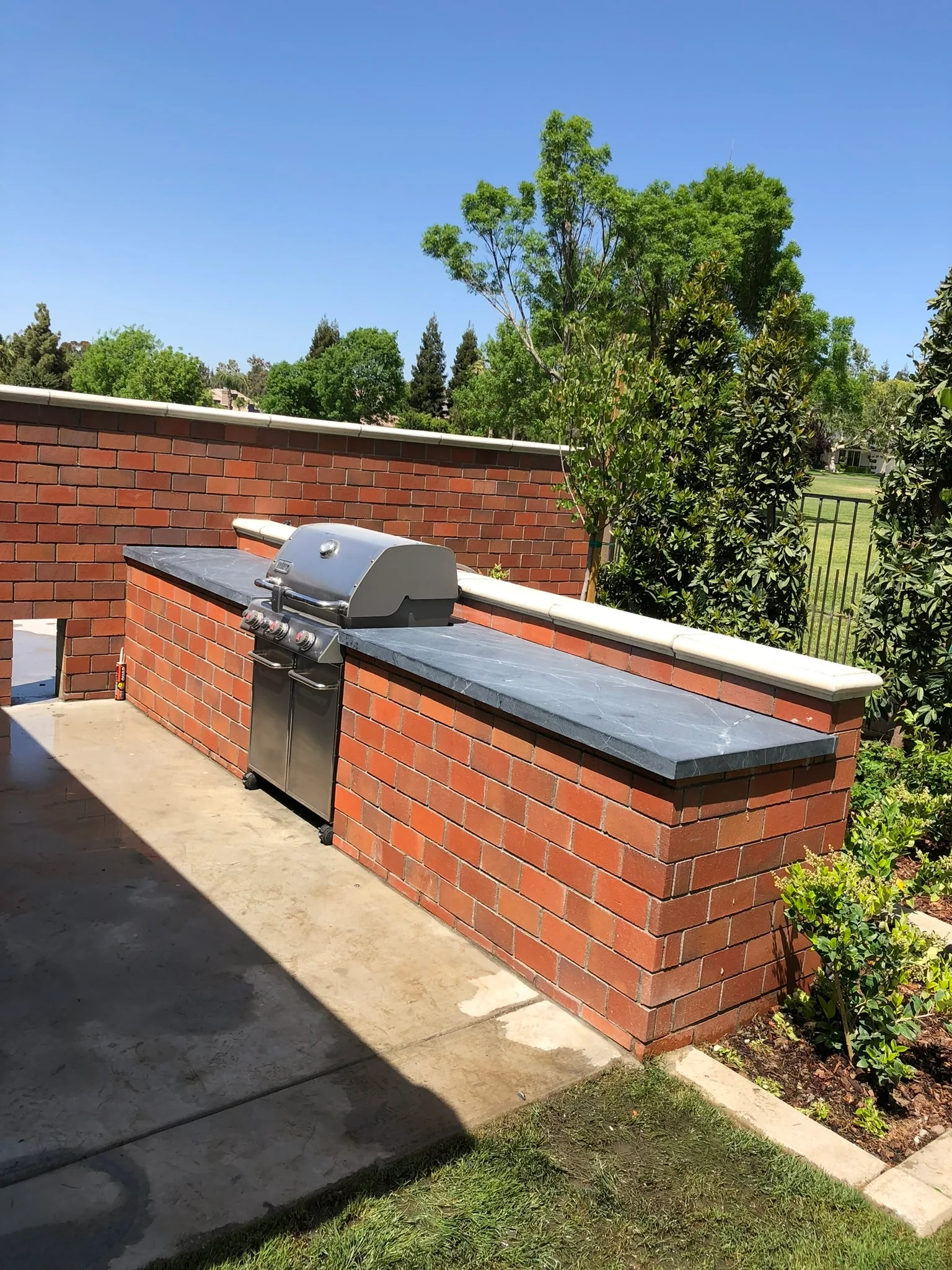 Concrete fire pit and seating