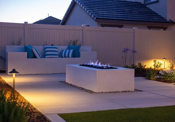 Cement firepit and seating