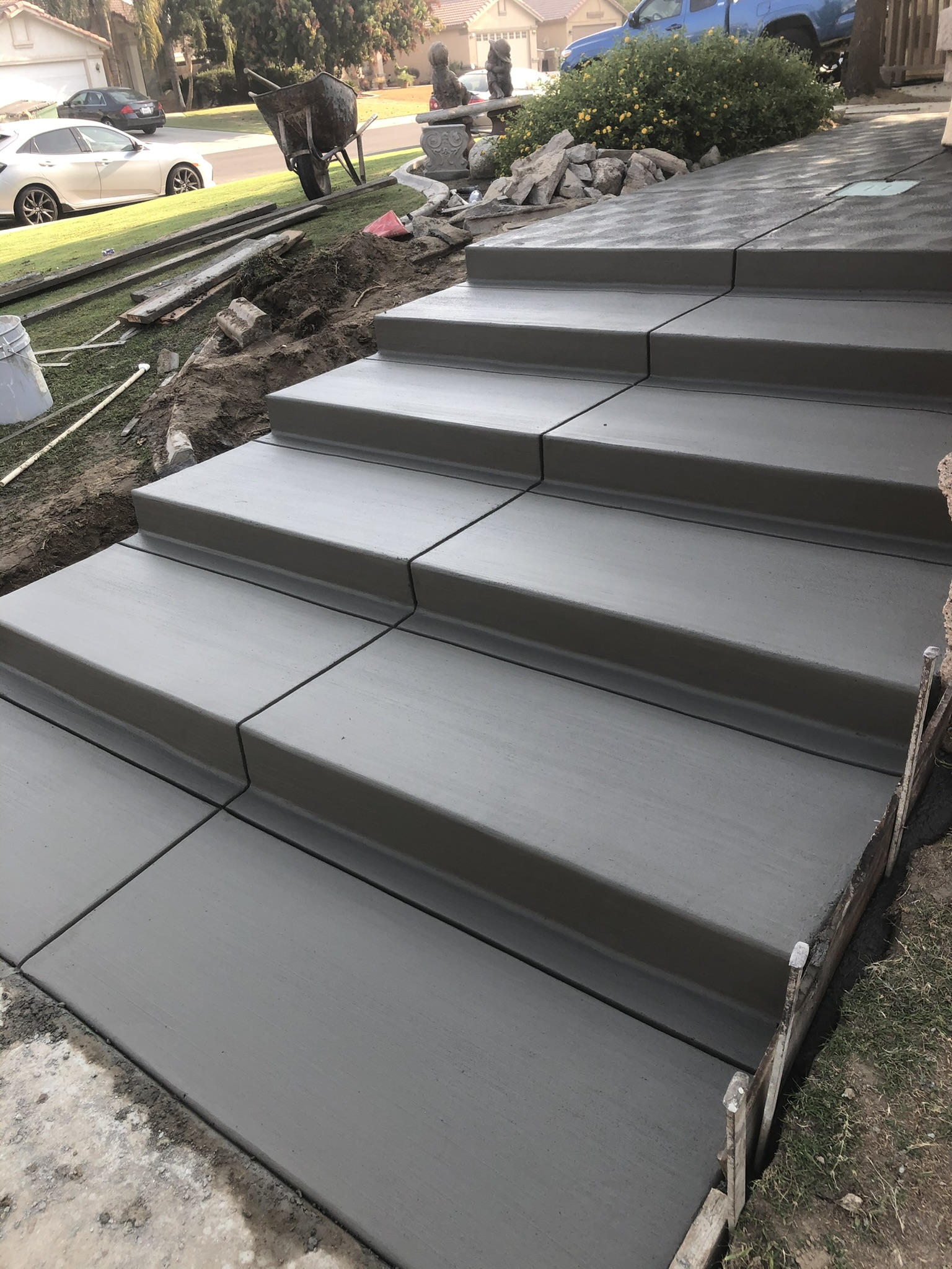 Custom concrete stairs